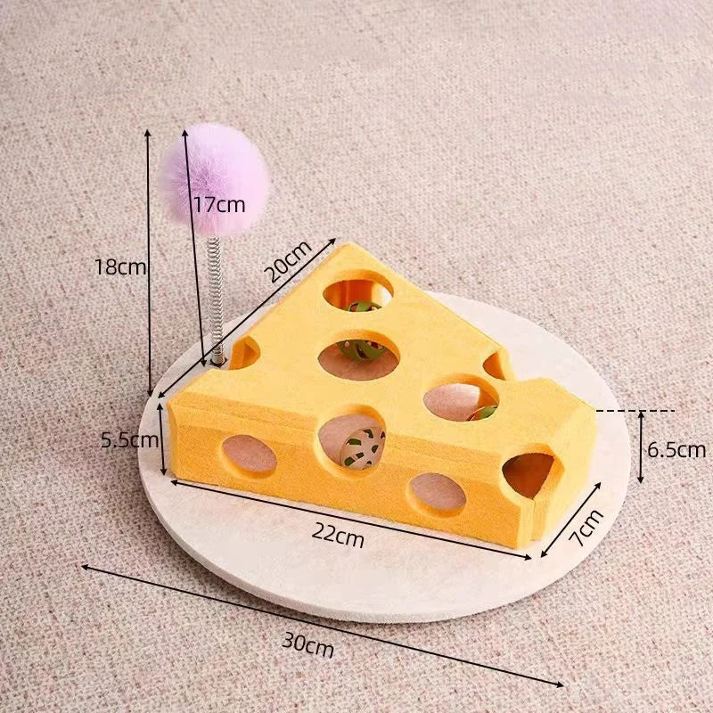 Curio Felt Puzzle Cheese | Interactive Enrichment Maze
